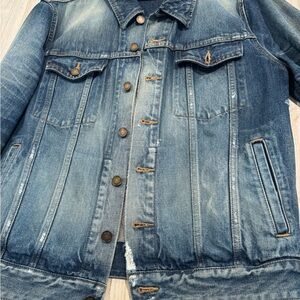 Saint Laurent Destroyed Blue Denim Jacket